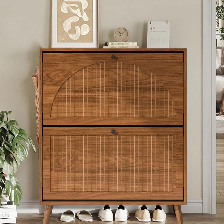 Walnut Shoe Storage Cabinet