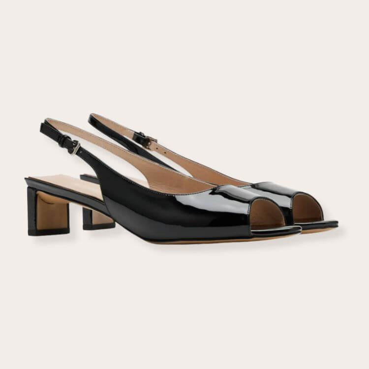 Slingback Peep-Toe Heels