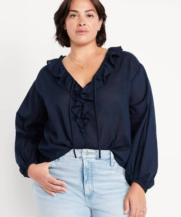 Tie-Front Ruffle Top