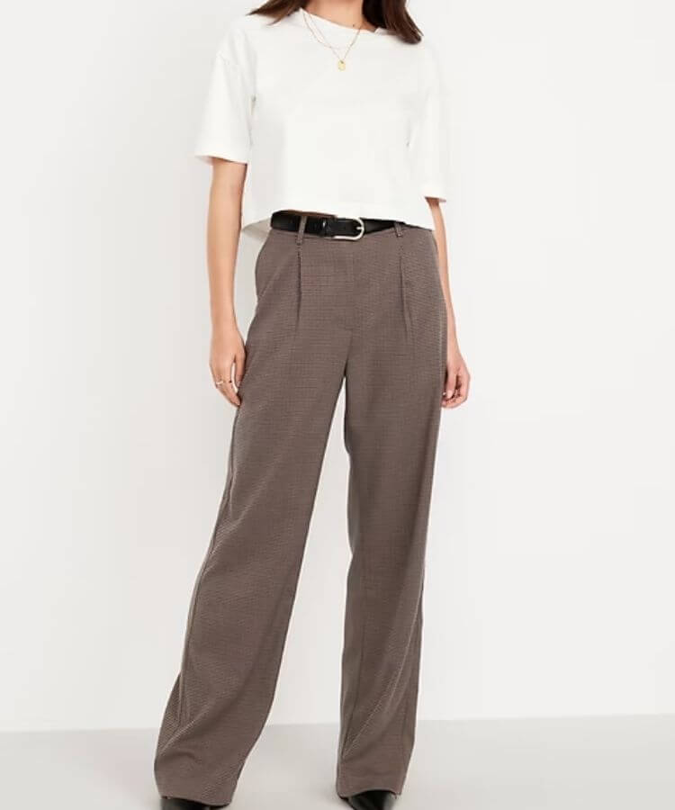 Wide-Leg Trouser Pants