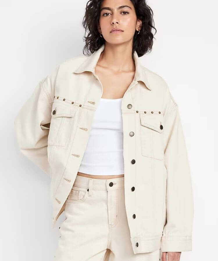Oversized Studded Jean Jacket