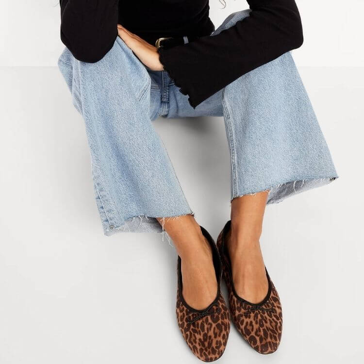 Faux-Leather Ballet Flats