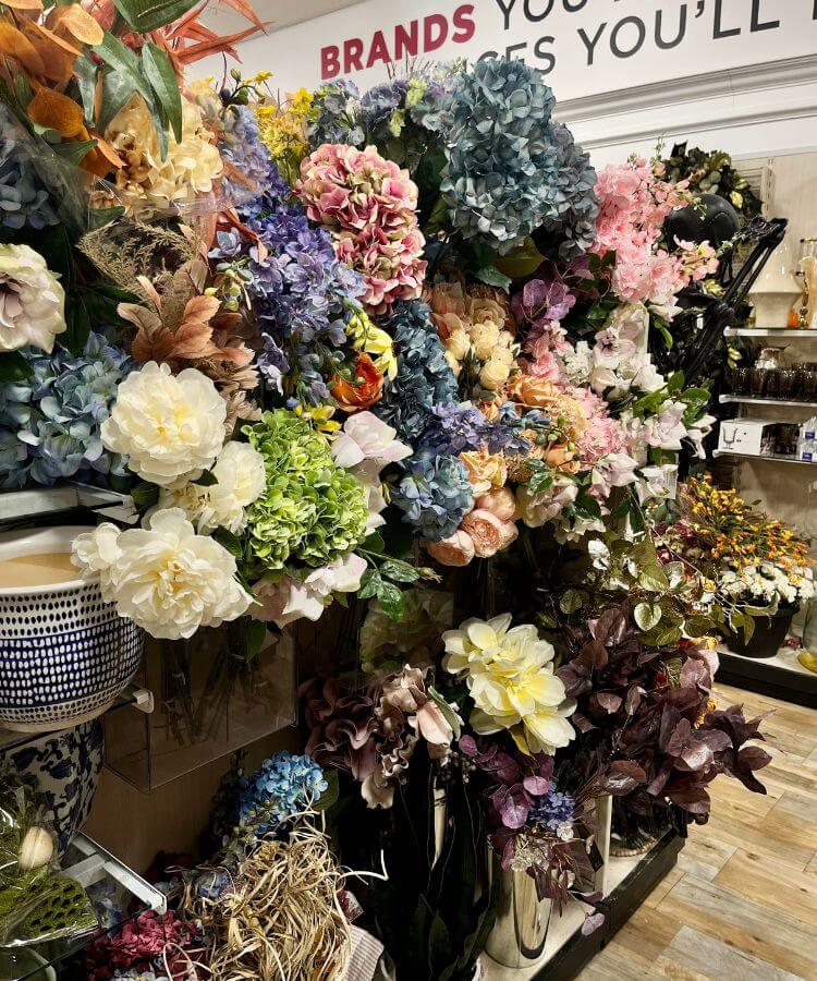 homegoods faux florals and greenery