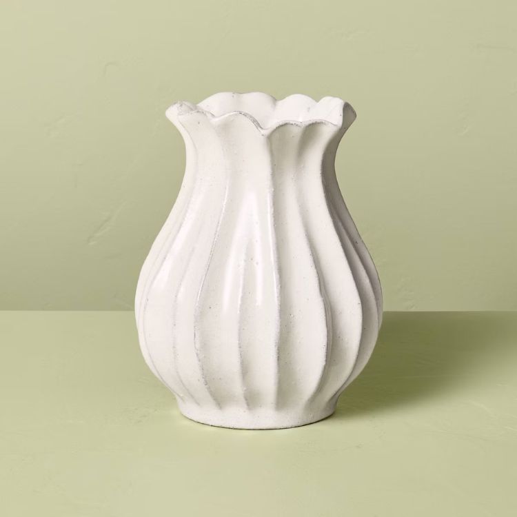 Pleated Ceramic Vase