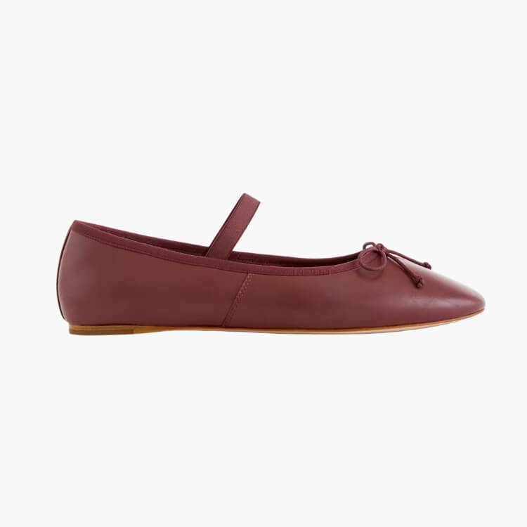 Italian Leather Mary Jane Ballet Flats
