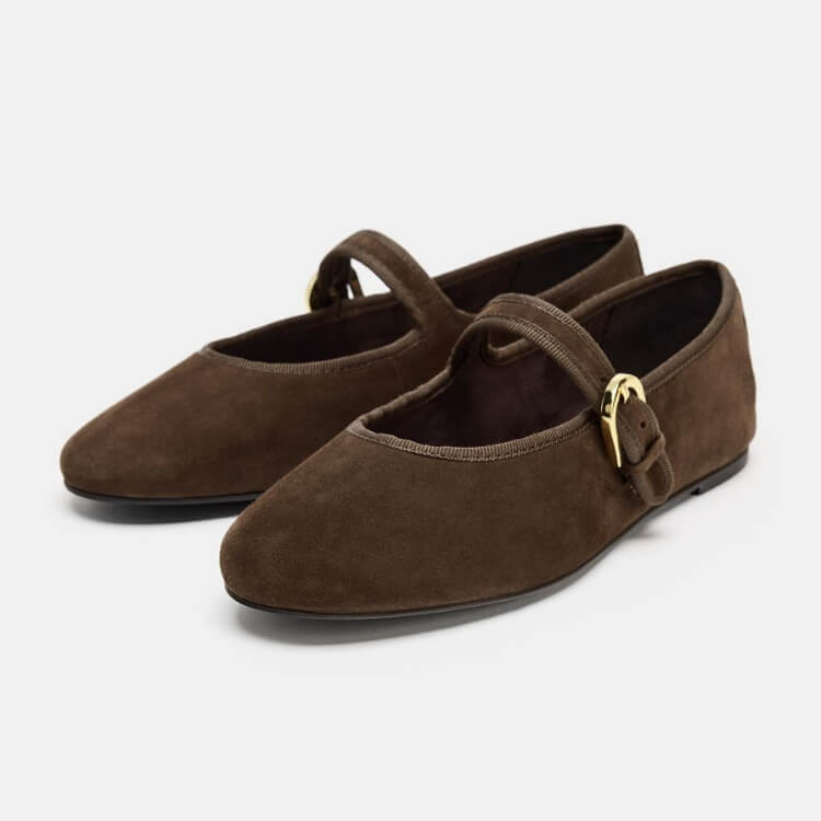 Suede Ballet Flats