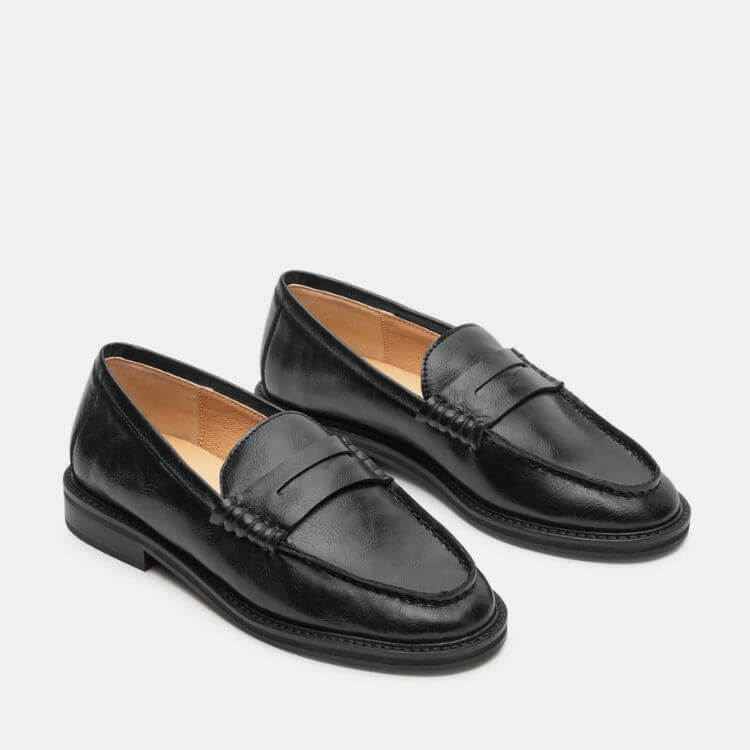 Black Leather Loafers