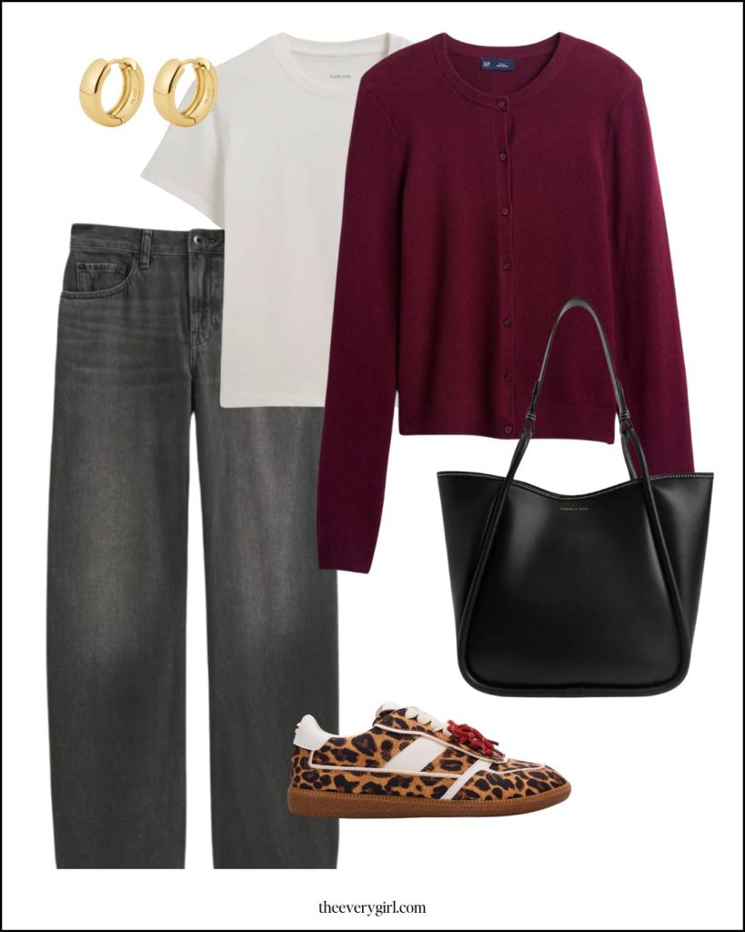 grey jeans outfit