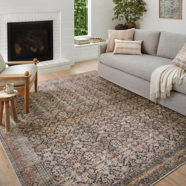Loloi x Amber Lewis Ink & Salmon Area Rug