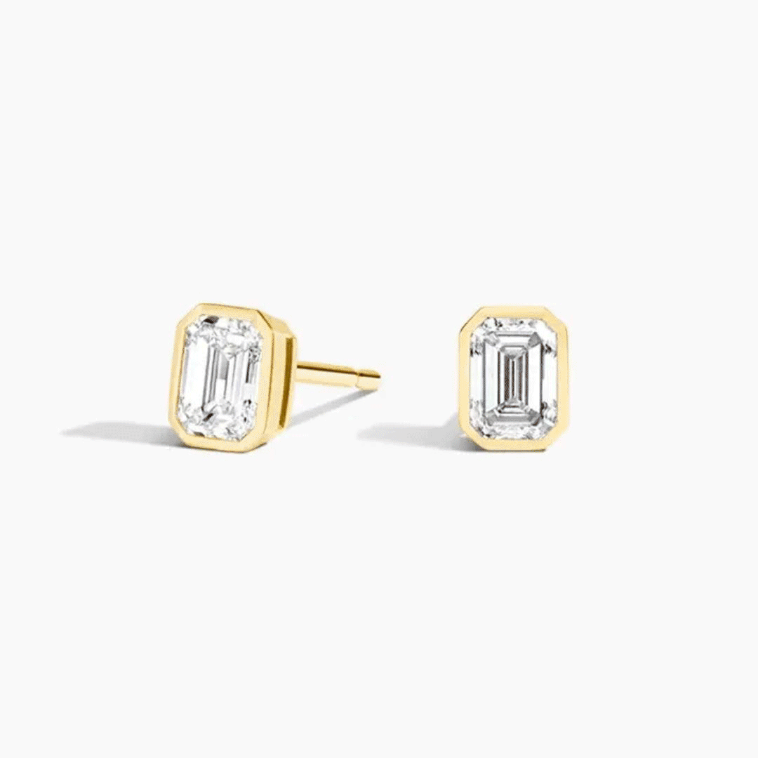 Bezel Stud Earrings