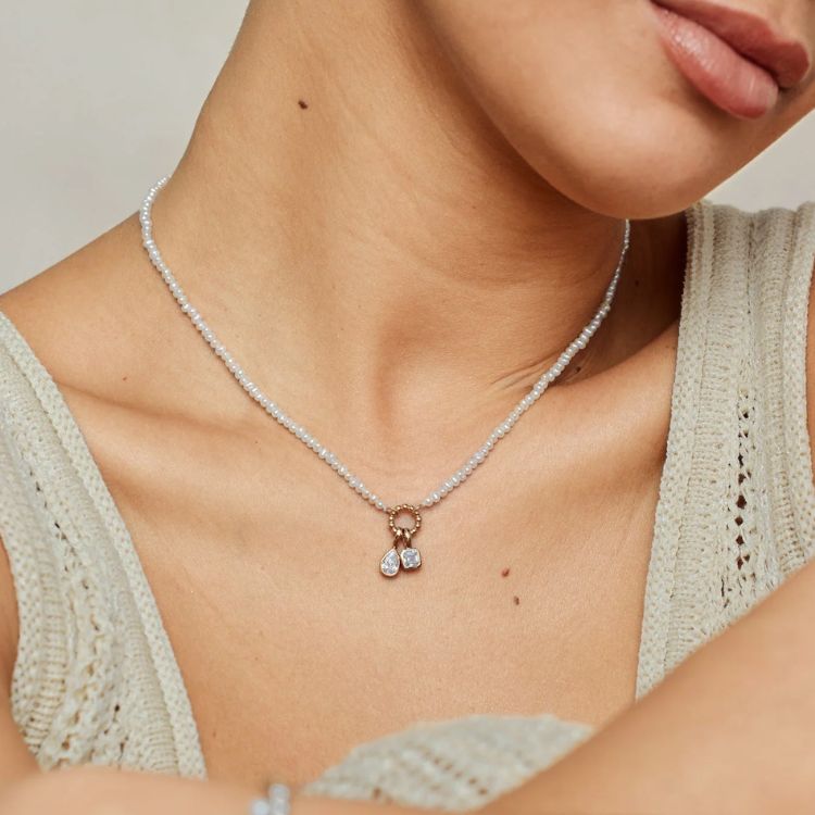 Pearl Strand Charm Necklace