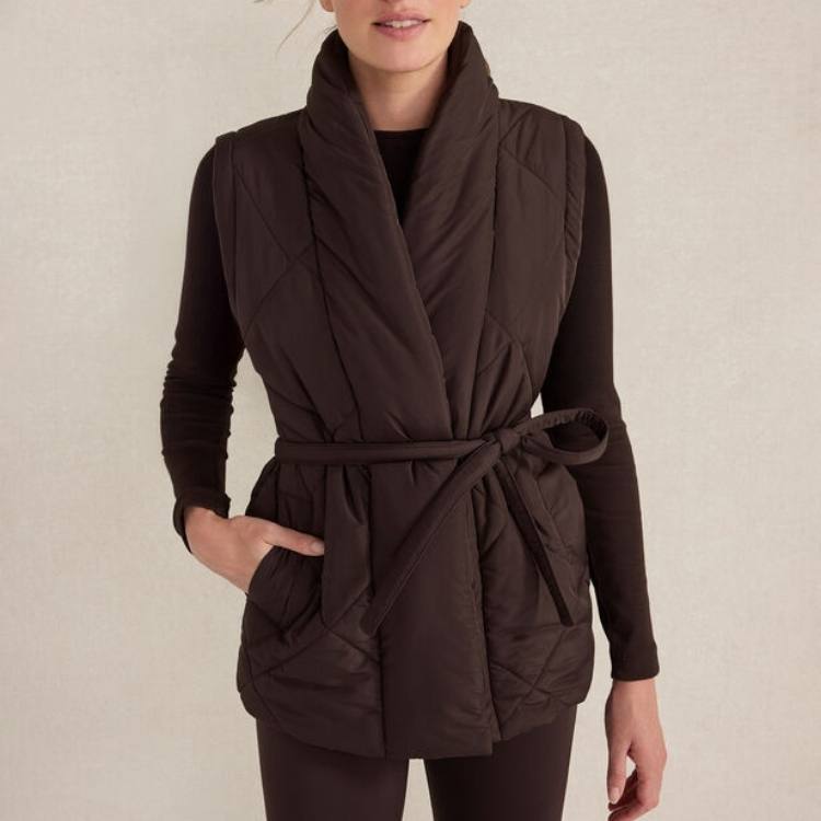 Quilted Puffer Belted Vest