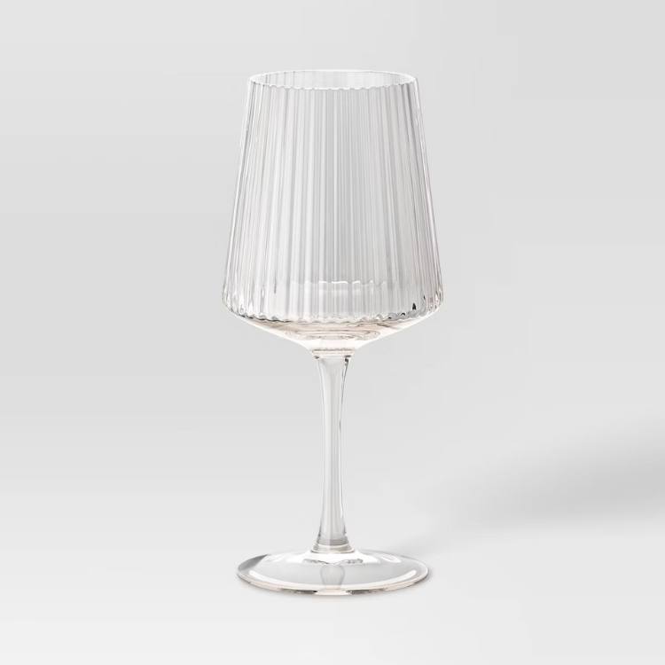 Ribbed Wine Glass