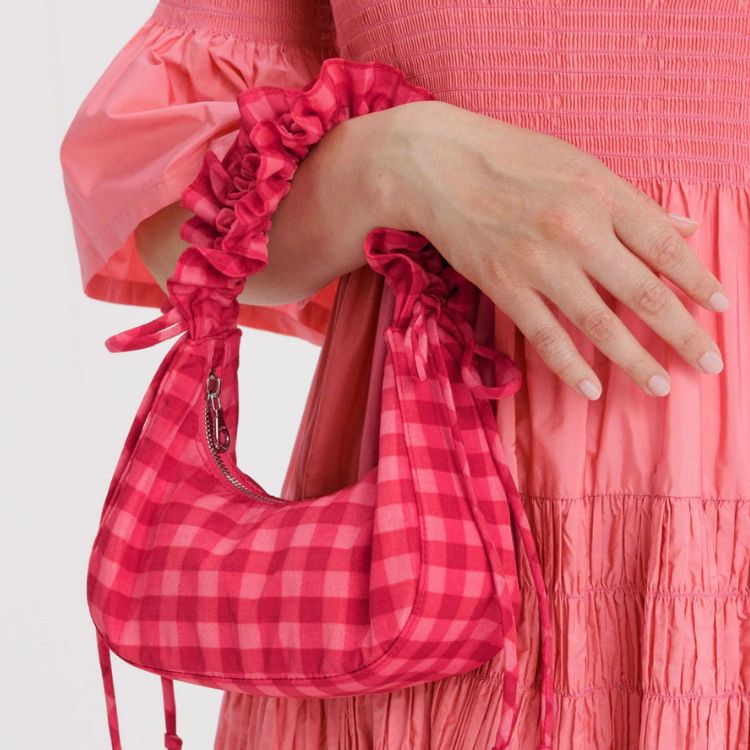Mini Ruffle Crescent Bag