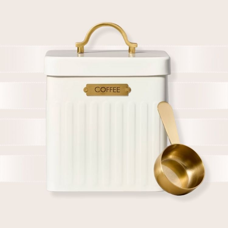 Metal Coffee Tin with Scooper 