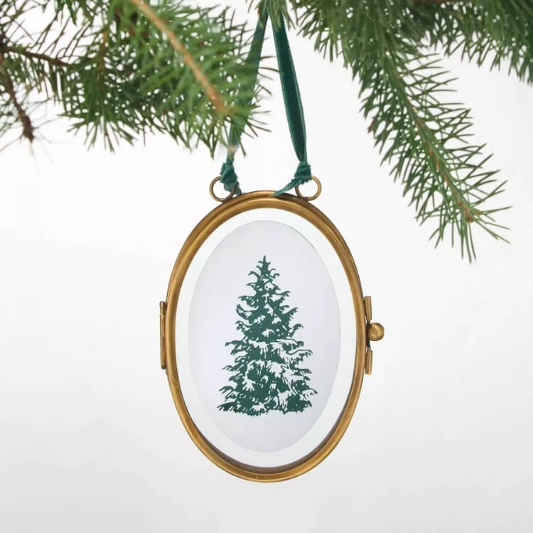 Brass & Glass Oval Ornament