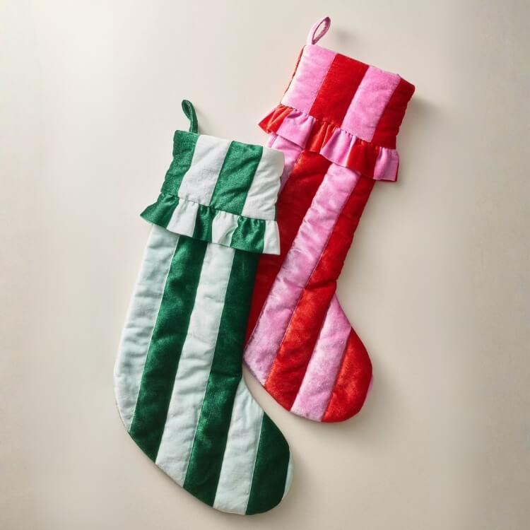 Ruffled Stripe Stocking