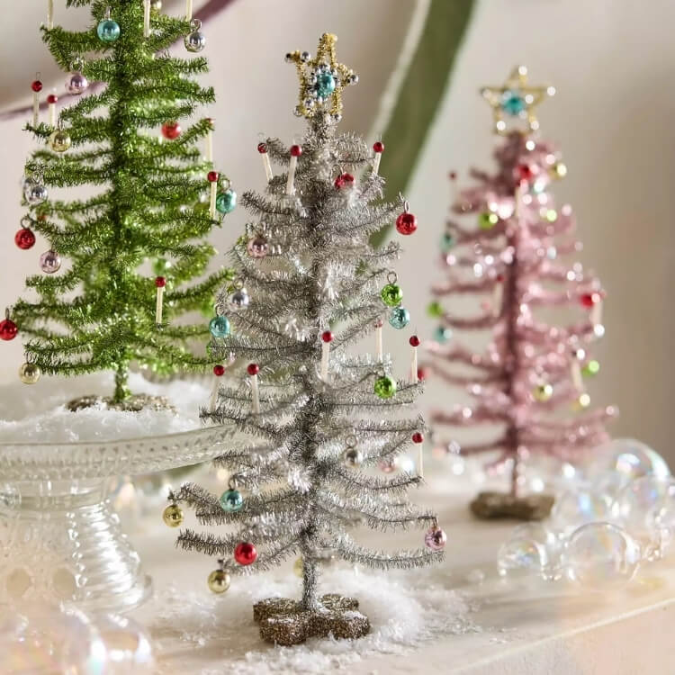 Mini Tinsel Candle Tree