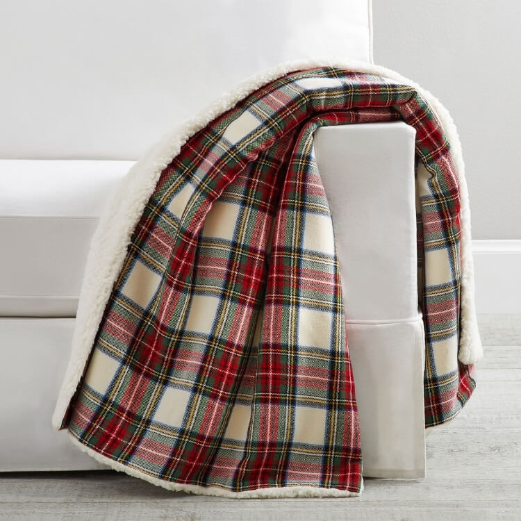Plaid Sherpa Throw 