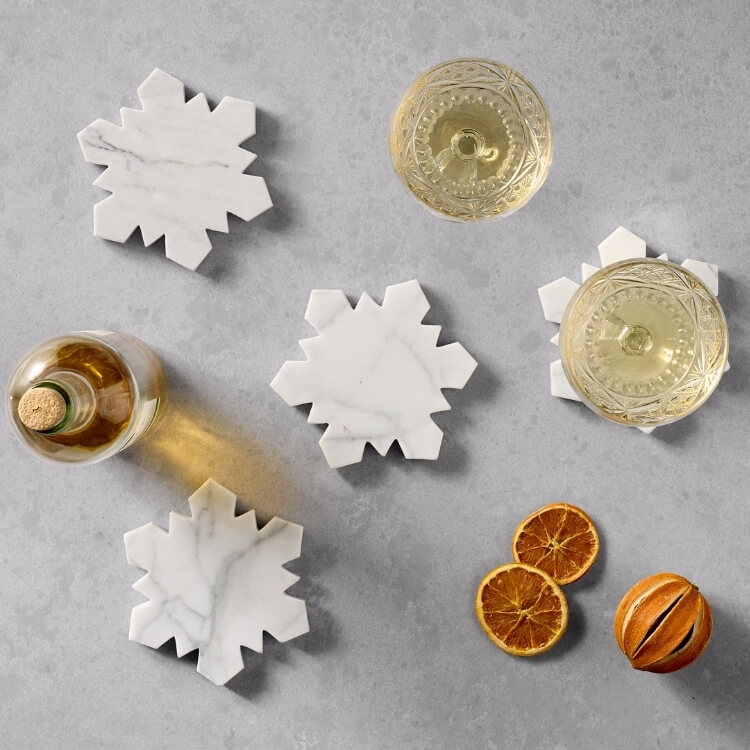 Marble Snowflake Coasters