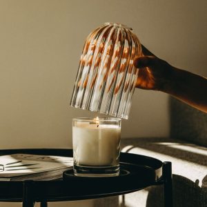 Hand-Blown Glass Candle Holder