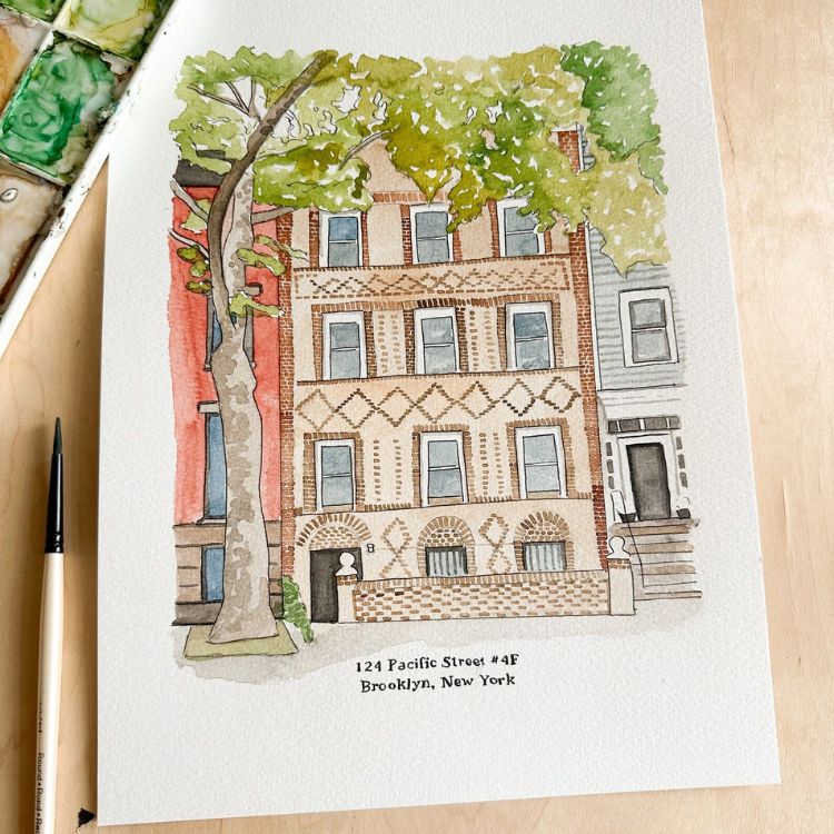 Custom Location Watercolor Painting