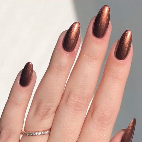 fall chrome nails