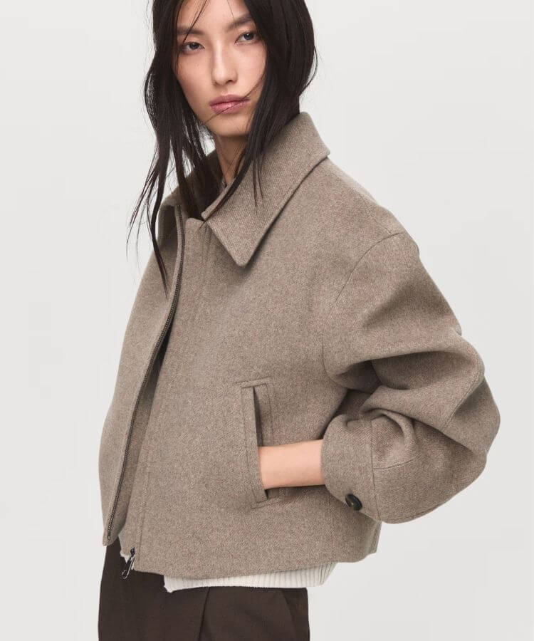 Wool bomber jacket