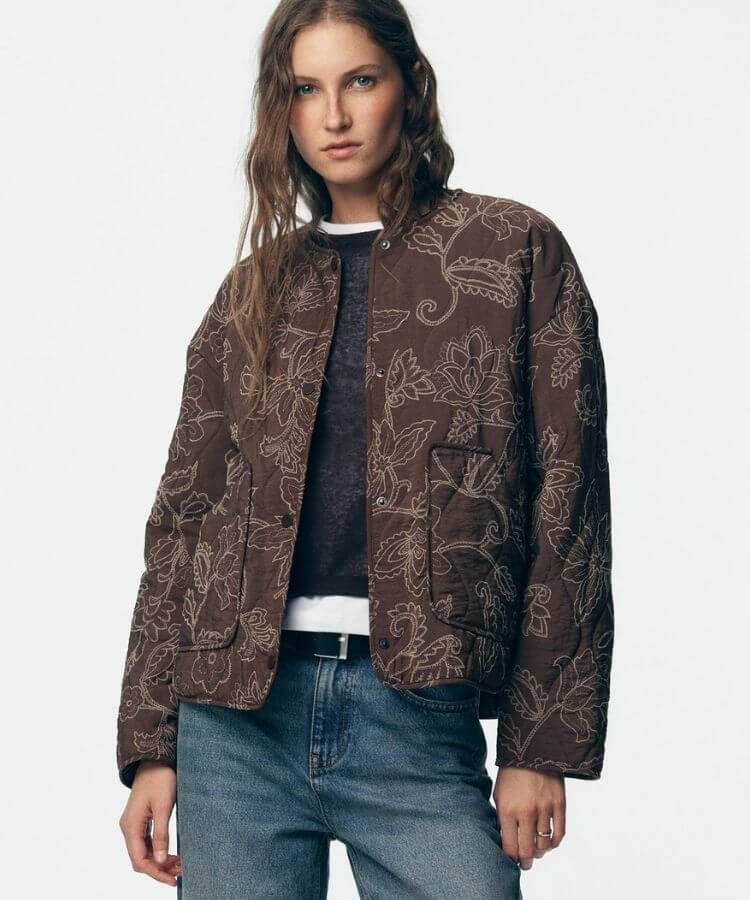 Embroidery Puffer Jacket