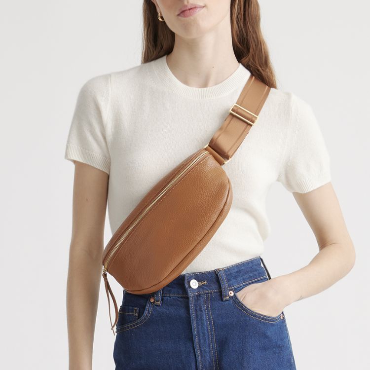 Italian Pebbled Leather Sling Bag
