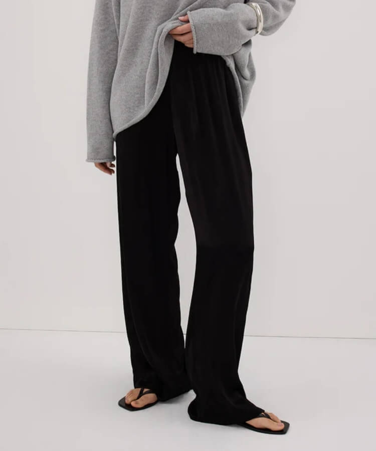 High-Rise Satin Pants