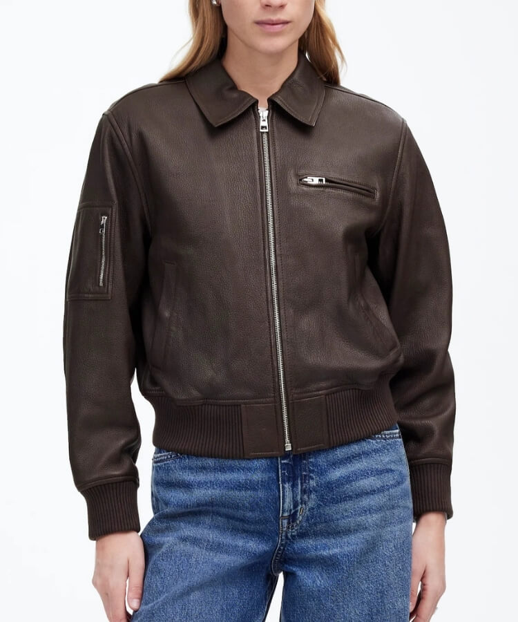 Leather Bomber Jacket