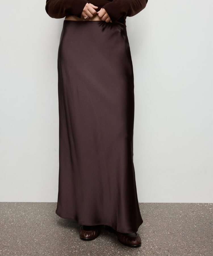 Satin Long Skirt