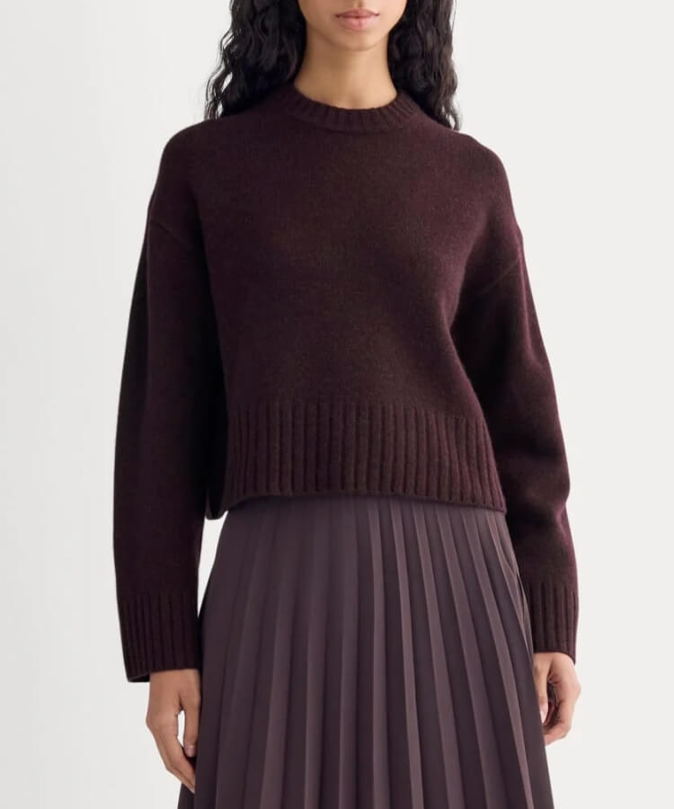 Cropped Boxy Crew in Luxe Merino