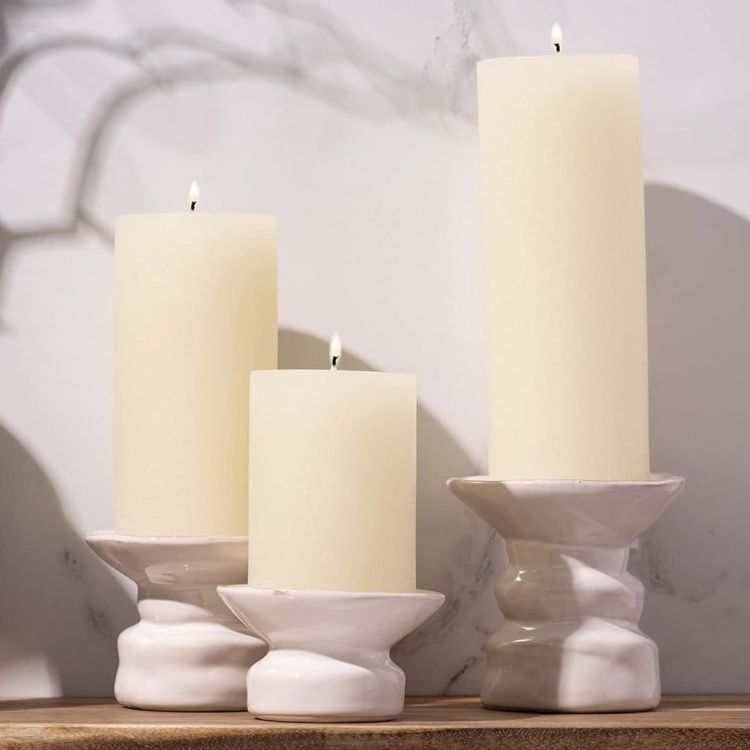 Unscented Ivory Pillar Candles