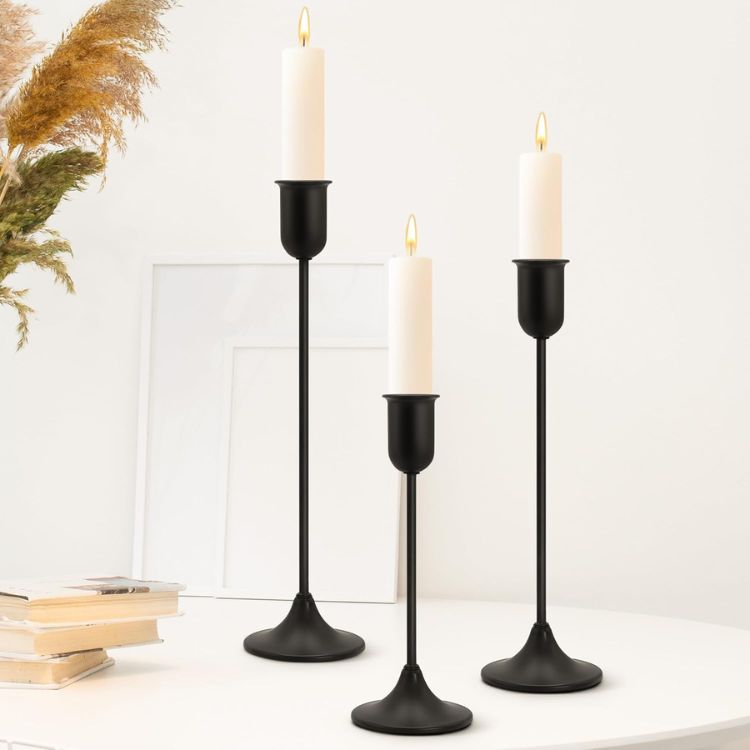 Black Taper Candle Holders