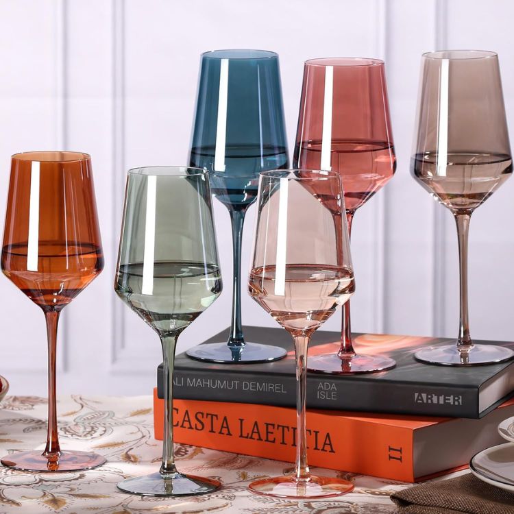 Colored Wine Glasses Set