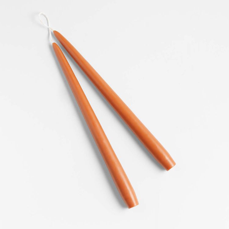 Orange Taper Candles, Set of 2