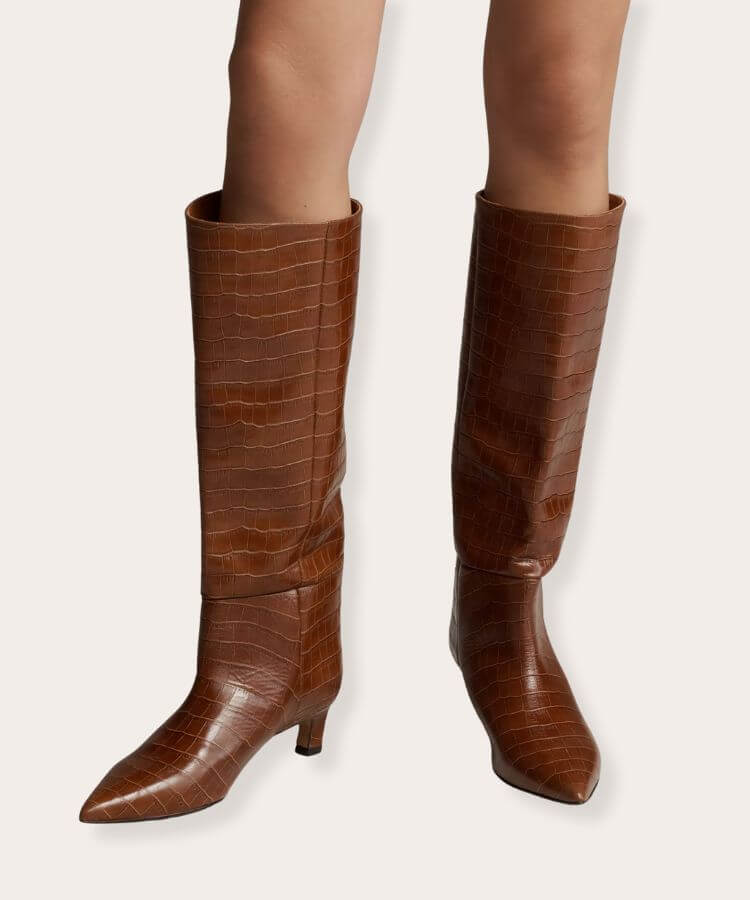 Kitten-Heel Tall Boots