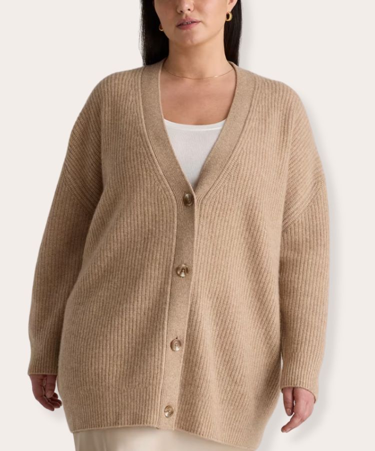 Mongolian Cashmere Boyfriend Cardigan