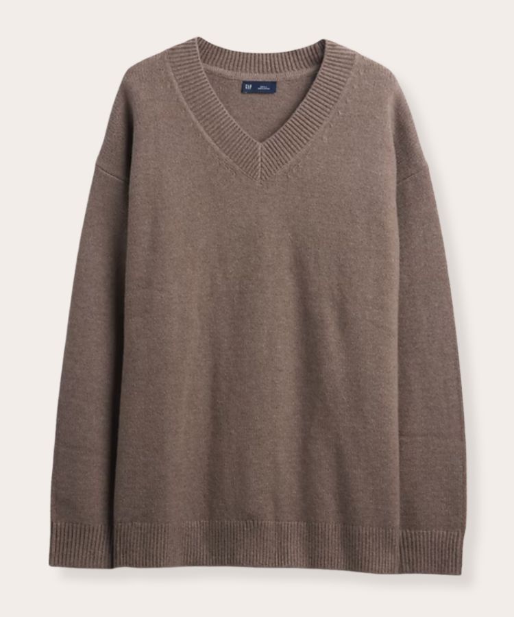 CashSoft Oversized V-Neck Sweater