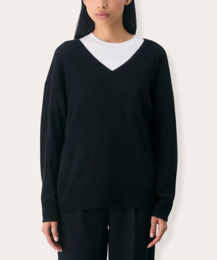 Cashmere Relaxed V-neck Sweater