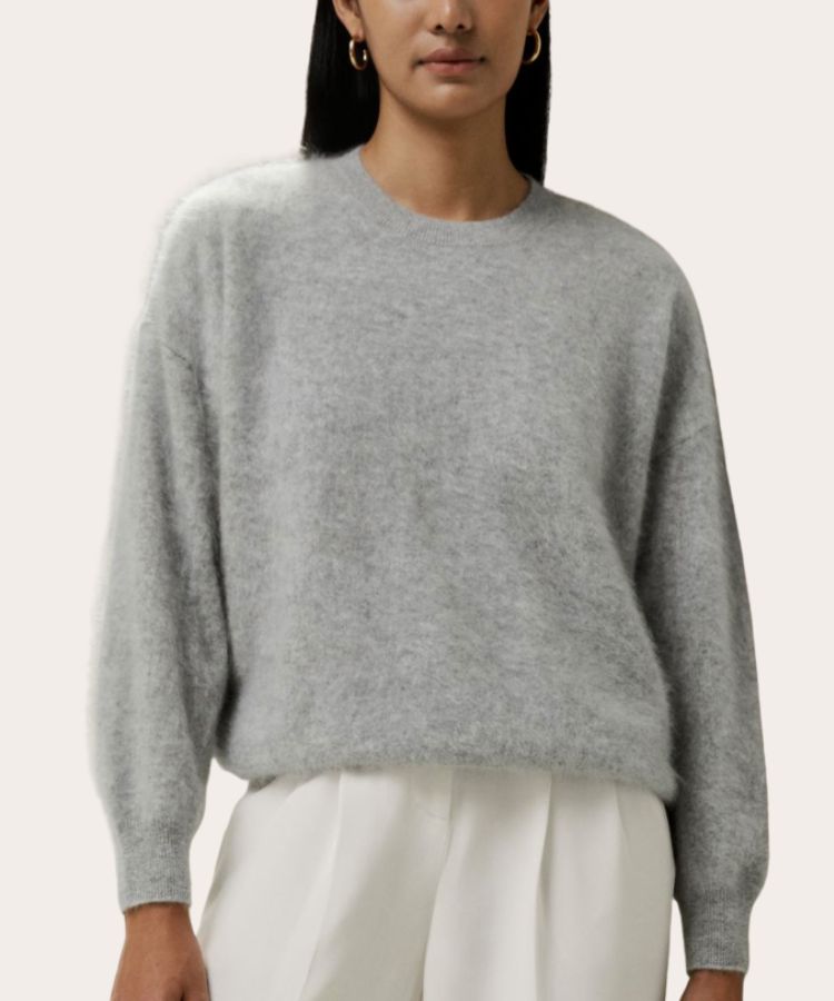 Brushed Cashmere Pullover Sweater