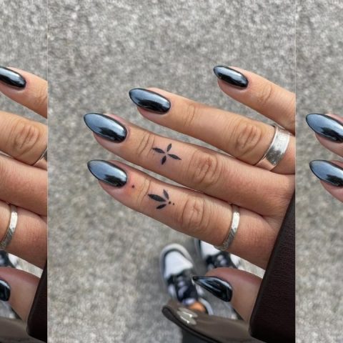 black chrome nails