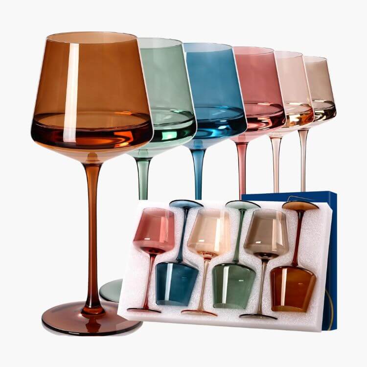 Colored Wine Glass Set