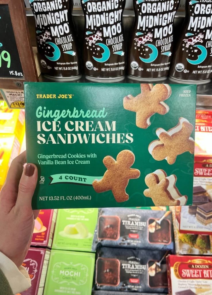 gingerbread ice cream sandwiches trader joe's holiday item
