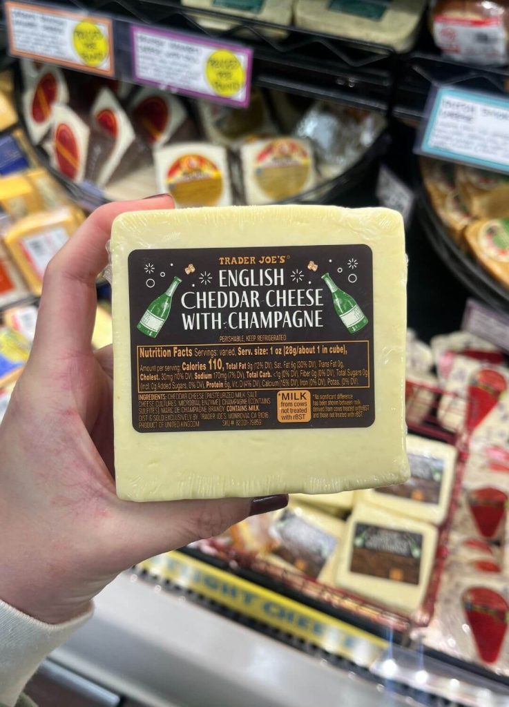 english cheddar with champagne trader joe's holiday item