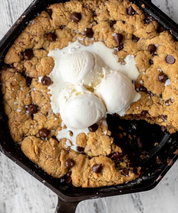 skillet cookie valentine's day dessert recipe