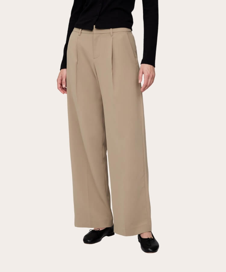 Pleated Wide-Leg Trousers