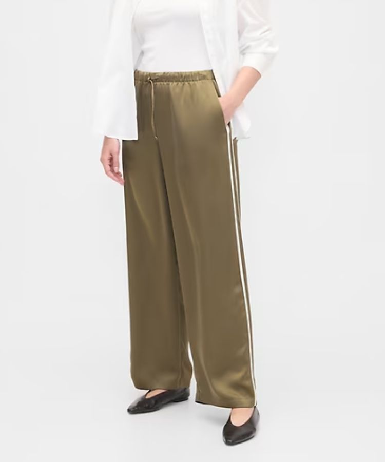 Relaxed Stripe Satin Pants